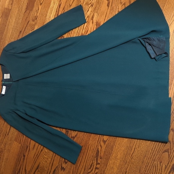 Vtg Liz Claiborne Evergreen V-Neck Quiet Luxury Sheath Long Sleeve Dress Sz M - Picture 8 of 11